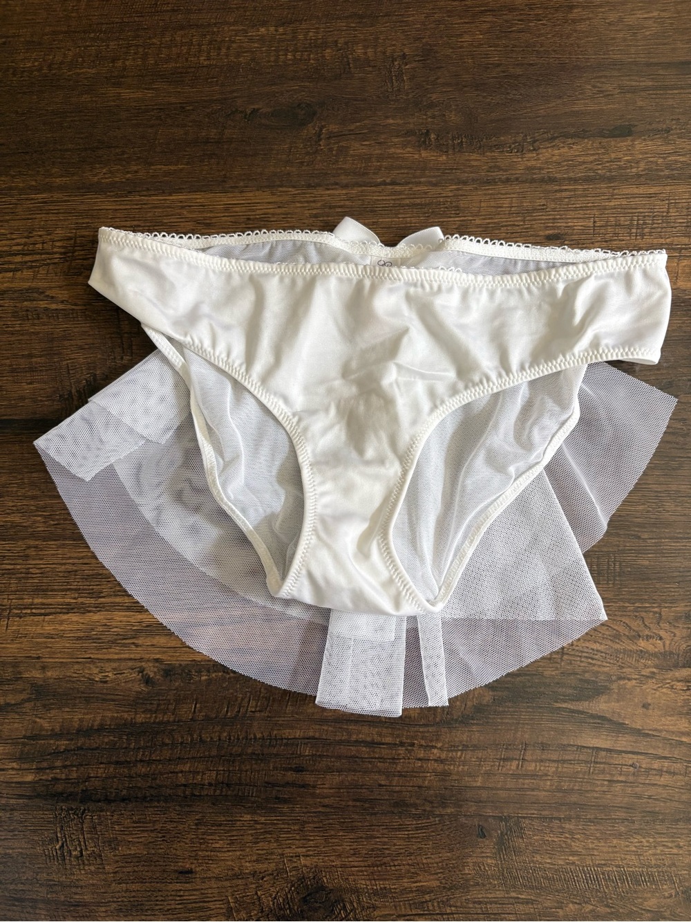 White Wedding Underwear with tulle “train”